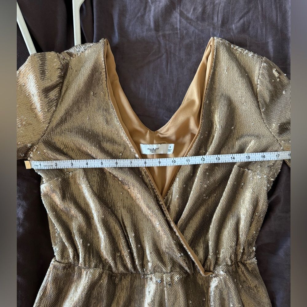 Ali & Jay Gold Sequin Romper Shorts Small - Picture 4 of 6
